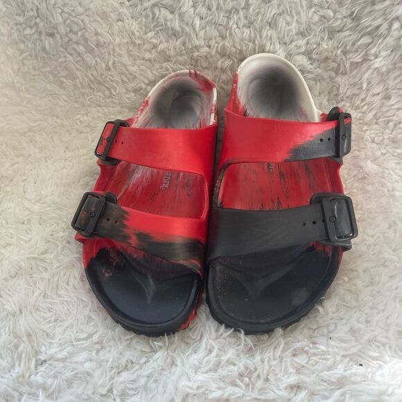 BIRKENSTOCK ARIZONA EVA REGULAR FIT SANDALS MENS - SIZE 11 - RED BLACK &WHITE - Picture 1 of 9